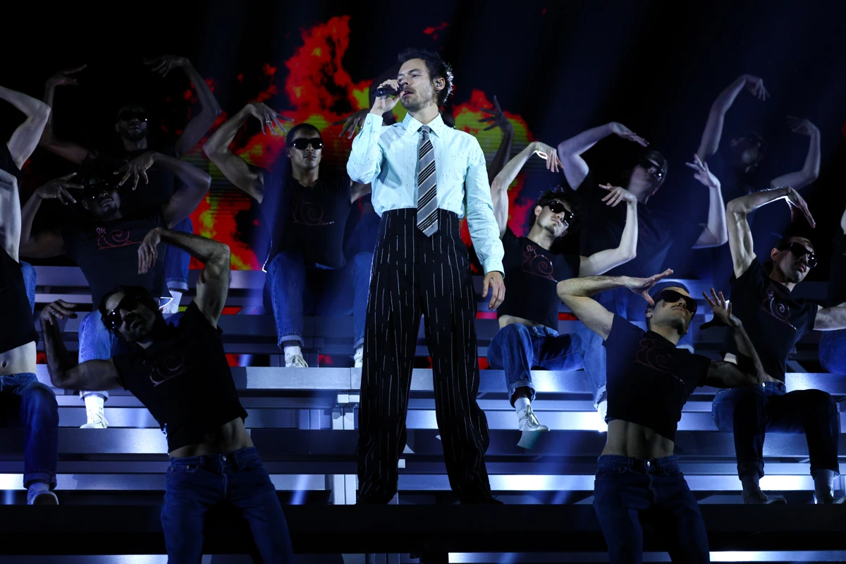 Harry Styles performing on The BRIT Awards 2026 stage