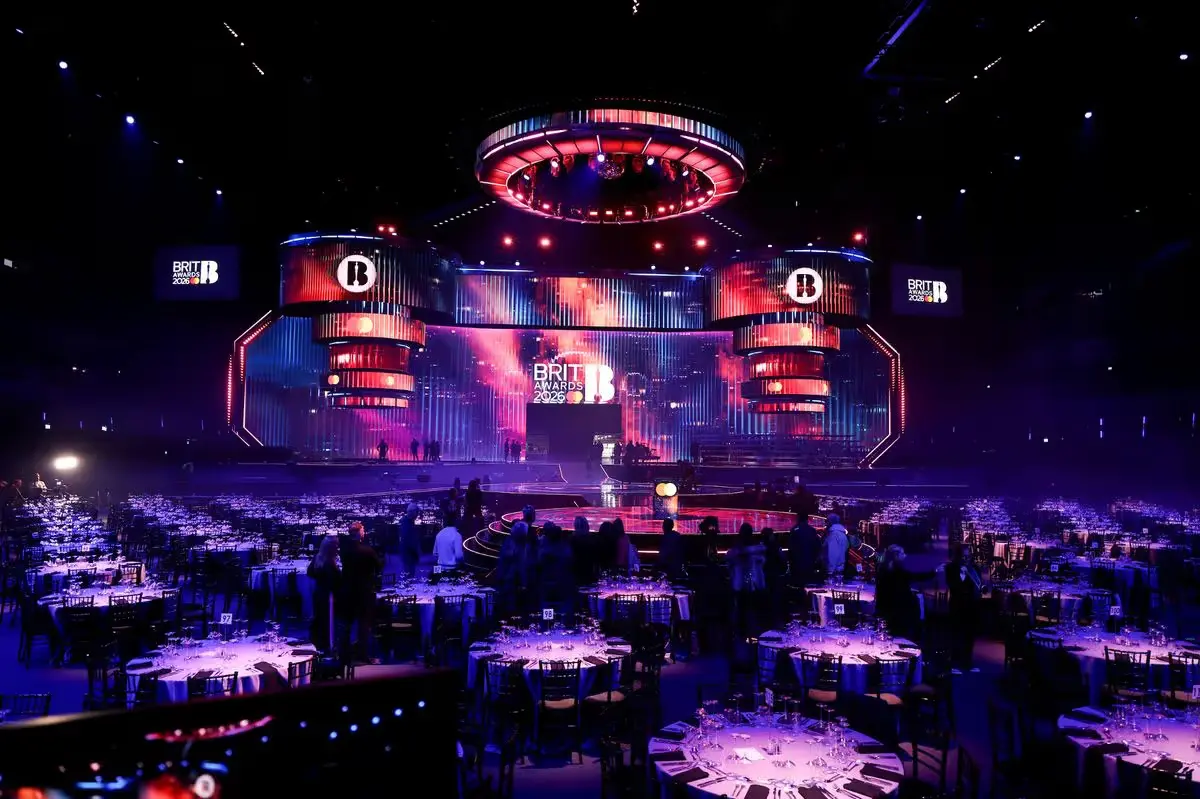 The BRIT Awards 2026 stage at Co-op Live