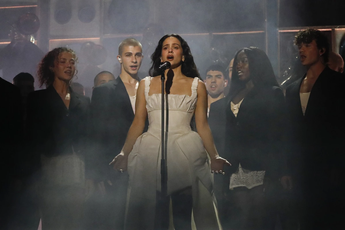 Rosalía performing on The BRIT Awards 2026 stage
